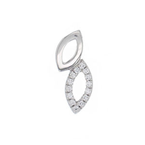 Faller round brilliant cut diamond marquise shape 18ct white gold ladies pendant with chain, 18kt, designer, handmade by Faller, Derry/ Londonderry, hand crafted, precious jewellery, jewelry
