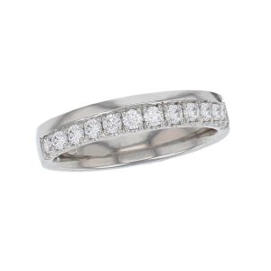 platinum ladies round brilliant cut diamond eternity ring, personalised engraving, court profile, comfort fit, precious jewellery by Faller of Derry/ Londonderry, jewelry, grain set