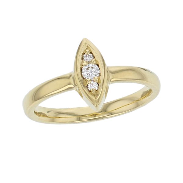Faller round brilliant cut diamond marquise shape 18ct yellow gold ladies ring, 18kt, designer dress ring, handmade by Faller, Derry/ Londonderry, hand crafted, precious jewellery, jewelry, marquise. navette