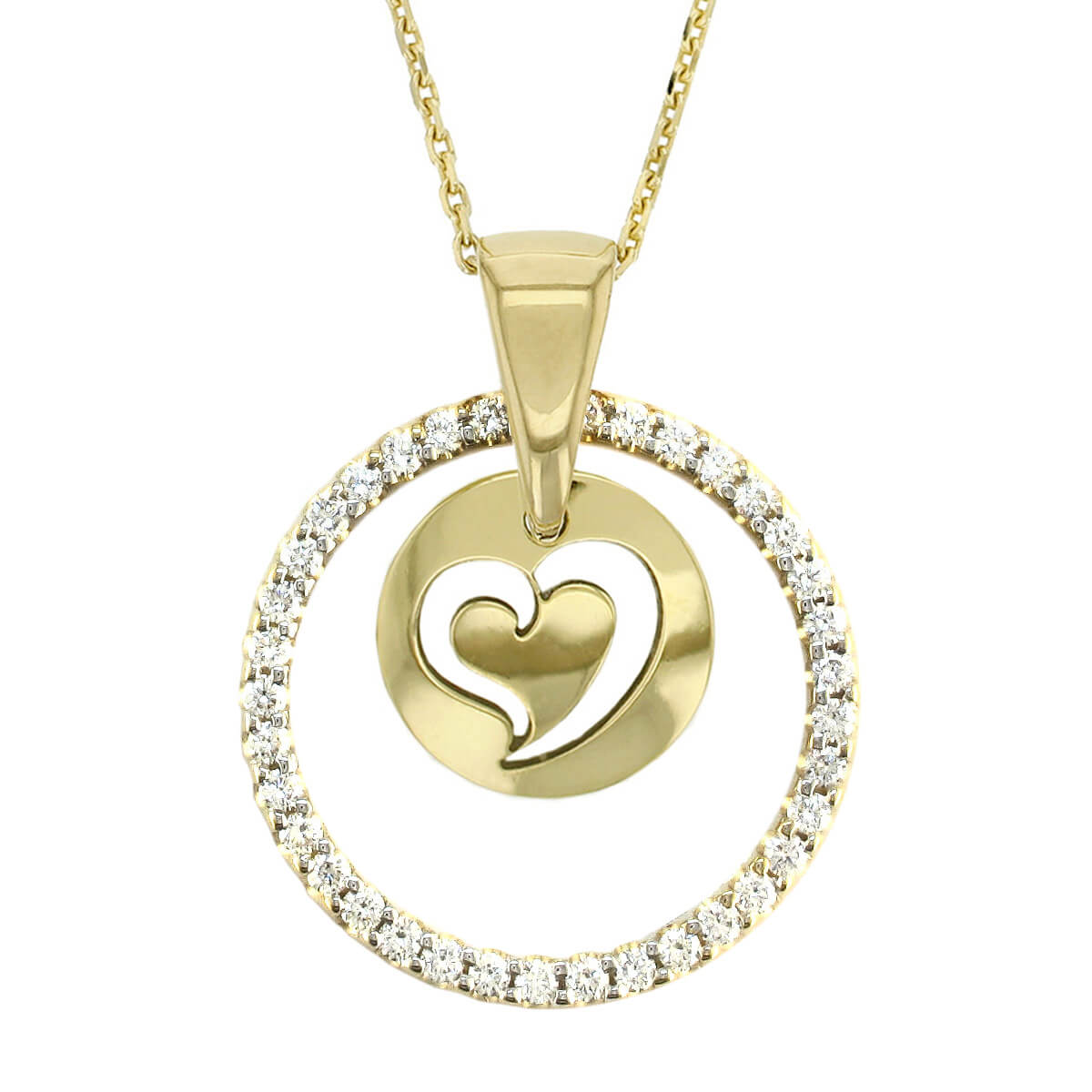 All 18ct yellow gold with diamonds and chain