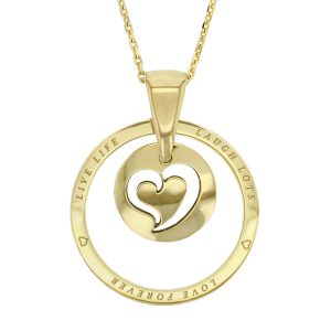 Faller Kryptos necklace, 18ct yellow gold, message pendant, personalised engraving, make your own, jewellery, gift, celebration, symbol
