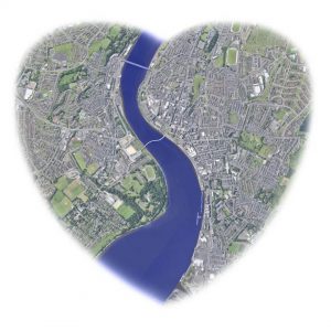 Derry/ Londonderry city cente map, heart of Derrry map,