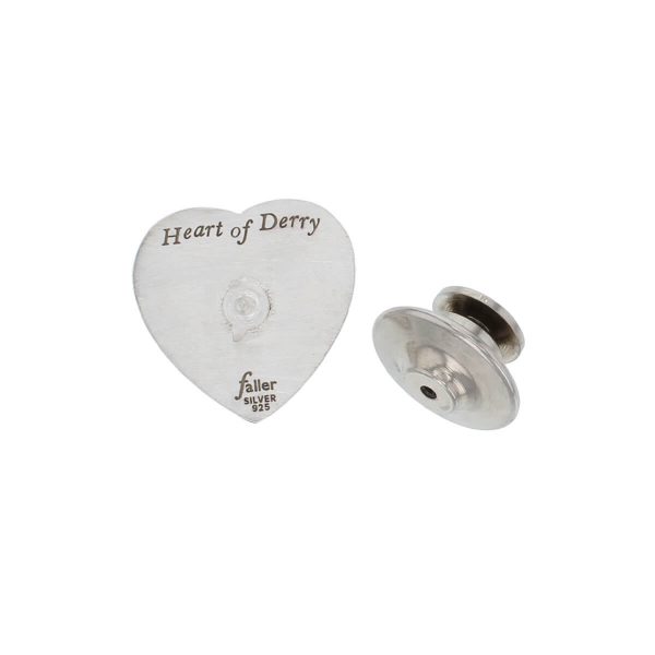 Heart of Derry, silver lapel pin, gift for Derry girls, River Foyle pendant, Peacebridge, Craigavon Bridge, Derry/ Londonderry gift, jewellery gift for women, unique, hand crafted jewelry, personalised jewellery, love & pride