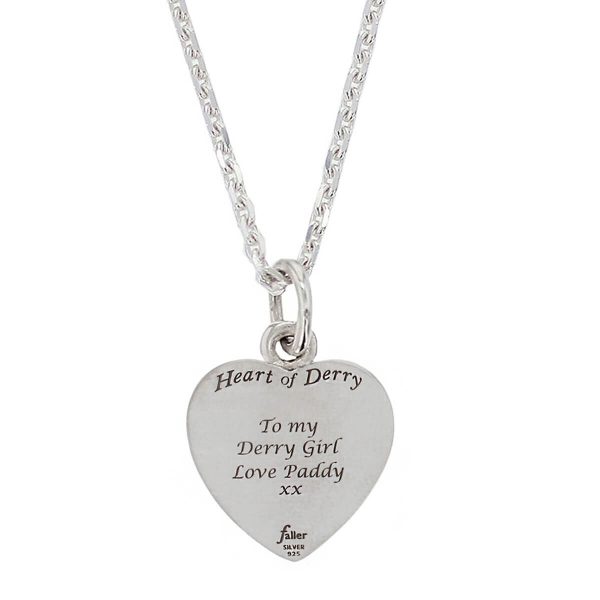 Heart of Derry, silver pendant, heart necklace, gift for Derry girls, River Foyle pendant, Peacebridge, Craigavon Bridge, Derry/ Londonderry gift, jewellery gift for women, unique, hand crafted jewelry, personalised jewellery, love & pride
