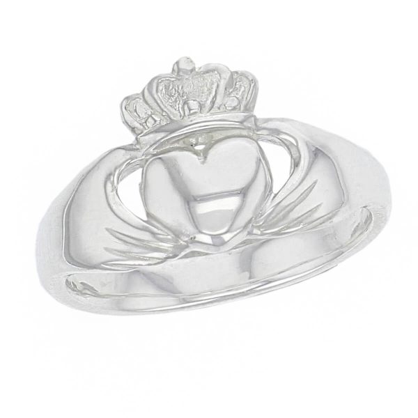 Faller Claddagh, sterling silver, Irish, love, loyalty & friendship, hands, heart & crown, dress ring, men's