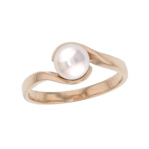 Akoya pearl 18ct rose gold ladies dress ring. 18kt, designer, handmade by Faller, hand crafted, precious jewellery, jewelry, hand crafted