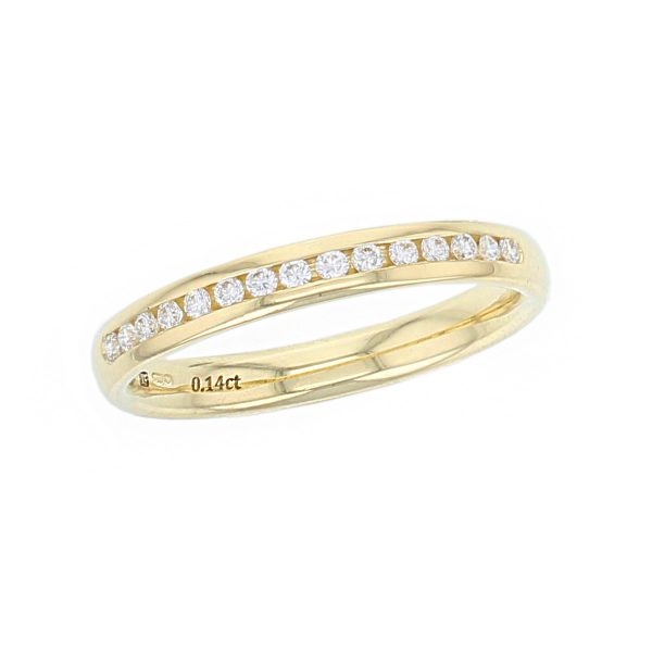 Channel Set Diamond 18ct Yellow Gold Ring (2.7mm Wide)