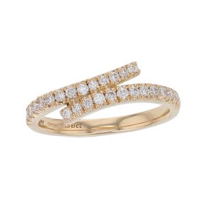 18ct Rose Gold Diamond Crossover Ring