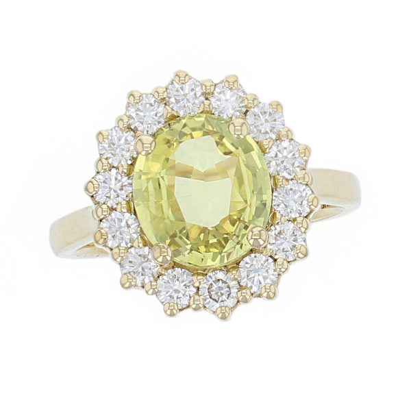 Sapphire & Diamond 18ct Yellow Gold Cluster Ring