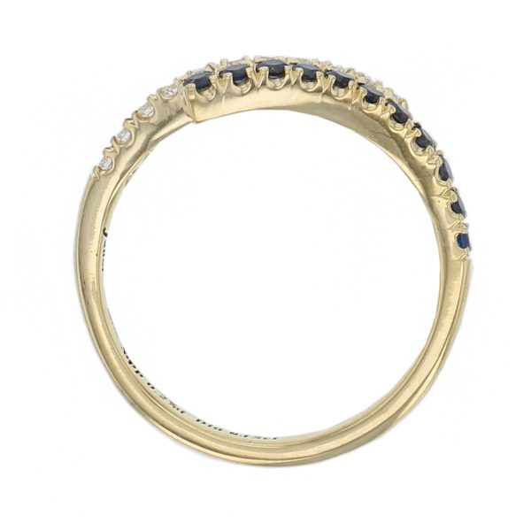 18ct Yellow Sapphire & Diamond Crossover Ring