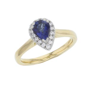 Sapphire & Diamond 18ct Yellow Gold & Platinum Ring