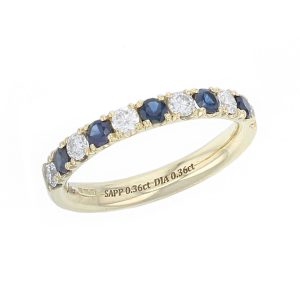 Claw Set Sapphire & Diamond Ring (3.0mm Wide)