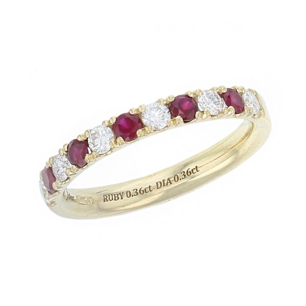 Claw Set Ruby & Diamond Ring (3.0mm Wide)