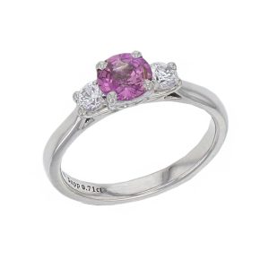 Pink Sapphire & Diamond Trilogy Ring