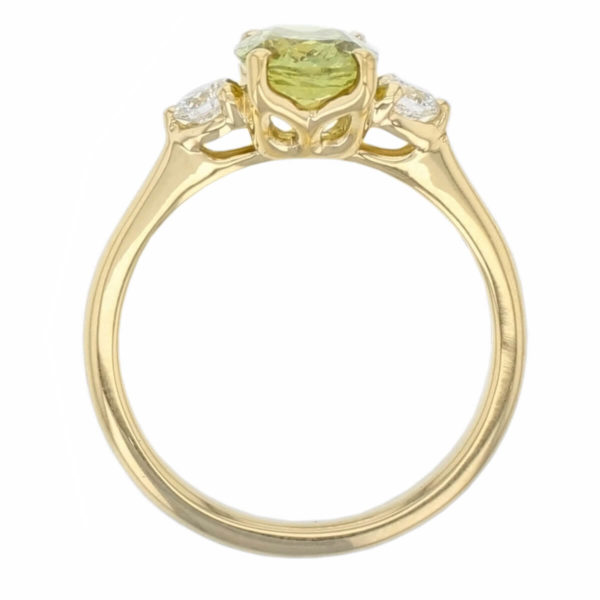 Sapphire & Diamond 18ct Yellow Gold Trilogy Ring