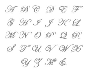 Engraving letter style, font type
