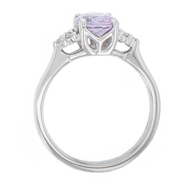 sapphire, diamond platinum shoulder set ring