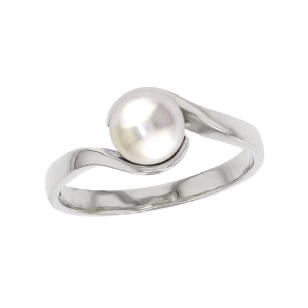 Akoya pearl platinum ladies dress ring. 18kt, designer, handmade by Faller, hand crafted, precious jewellery, jewelry, hand crafted