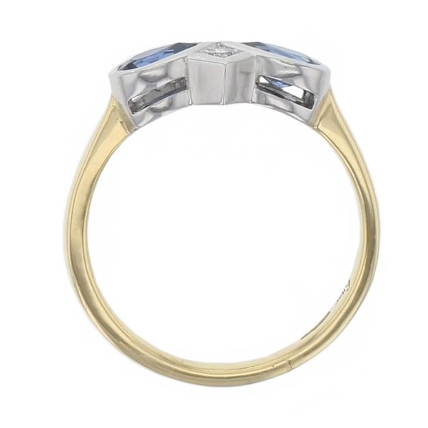Sapphire & Diamond 18ct Yellow Gold & Platinum Ring