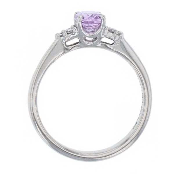 sapphire, diamond platinum shoulder set ring