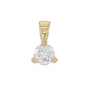 Faller round brilliant cut 3 claw set diamond 18ct yellow gold ladies solitaire pendant with chain, 18kt, designer, handmade by Faller, Derry/ Londonderry, hand crafted, precious jewellery, jewelry