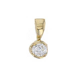 Faller round brilliant cut part rim set diamond 18ct yellow gold ladies solitaire pendant with chain, 18kt, designer, handmade by Faller, Derry/ Londonderry, hand crafted, precious jewellery, jewelry