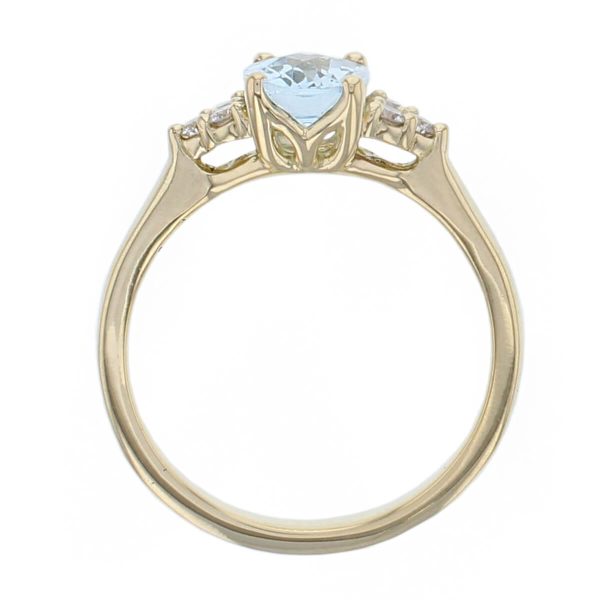 Aquamarine & Diamond 18ct Yellow Gold Ring