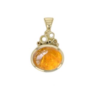 18ct yellow gold yellow cabochon tourmaline gemstone pendant, designer jewellery, gem, jewelry, handmade by Faller, Londonderry, Northern Ireland, Irish hand crafted