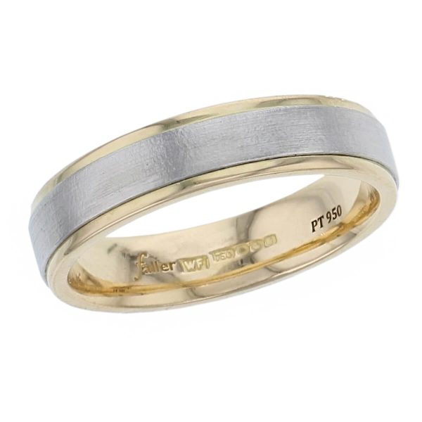 18ct yellow gold & platinum dress ring, mens wedding ring, woman's ring, men's jewellery, mens jewellery