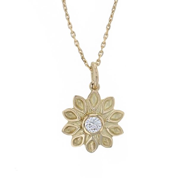 echinacea pendant, flower necklace, echinacea flower pendant necklace. ekaneesha, enchina, purple cone flower, diamond pendant