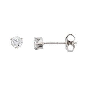 Faller round brilliant cut claw set diamond 18ct white gold ladies solitaire earrings, 18kt, designer, handmade by Faller, Derry/ Londonderry, hand crafted, precious jewellery, jewelry