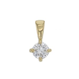 Faller round brilliant cut 4 claw set diamond 18ct yellow gold ladies solitaire pendant with chain, 18kt, designer, handmade by Faller, Derry/ Londonderry, hand crafted, precious jewellery, jewelry