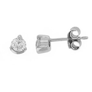 Faller round brilliant cut rim claw set diamond 18ct white gold ladies solitaire earrings, 18kt, designer, handmade by Faller, Derry/ Londonderry, hand crafted, precious jewellery, jewelry