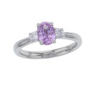 Pink Sapphire & Diamond Trilogy Ring