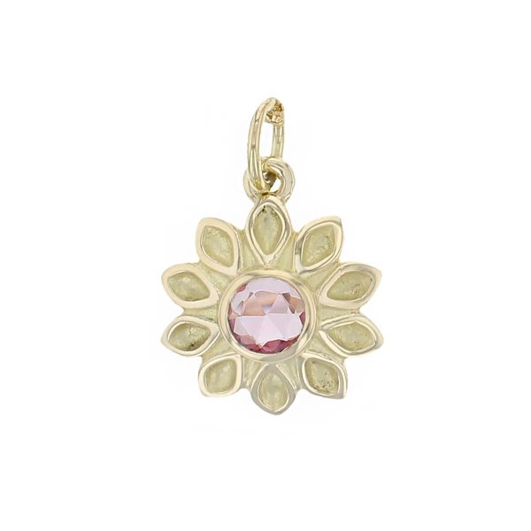 echinacea pendant, flower pendant, flower gem pendant, echinacea flower pendant ekaneesha, enchina, purple cone flower
