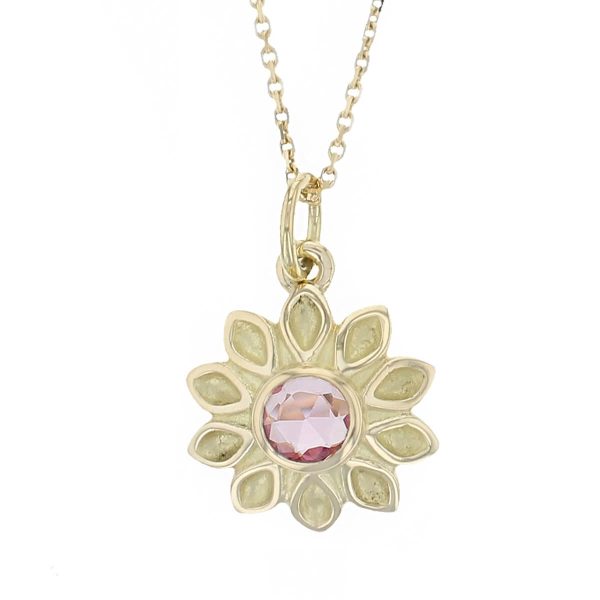 echinacea pendant, flower pendant, flower gem pendant, echinacea flower pendant ekaneesha, enchina, purple cone flower