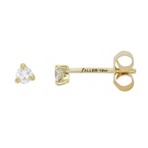 18ct yellow gold claw set diamond stud earrings