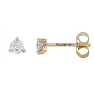 18ct yellow gold claw set diamond stud earrings
