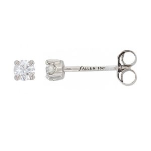 18ct white gold claw set diamond stud earrings