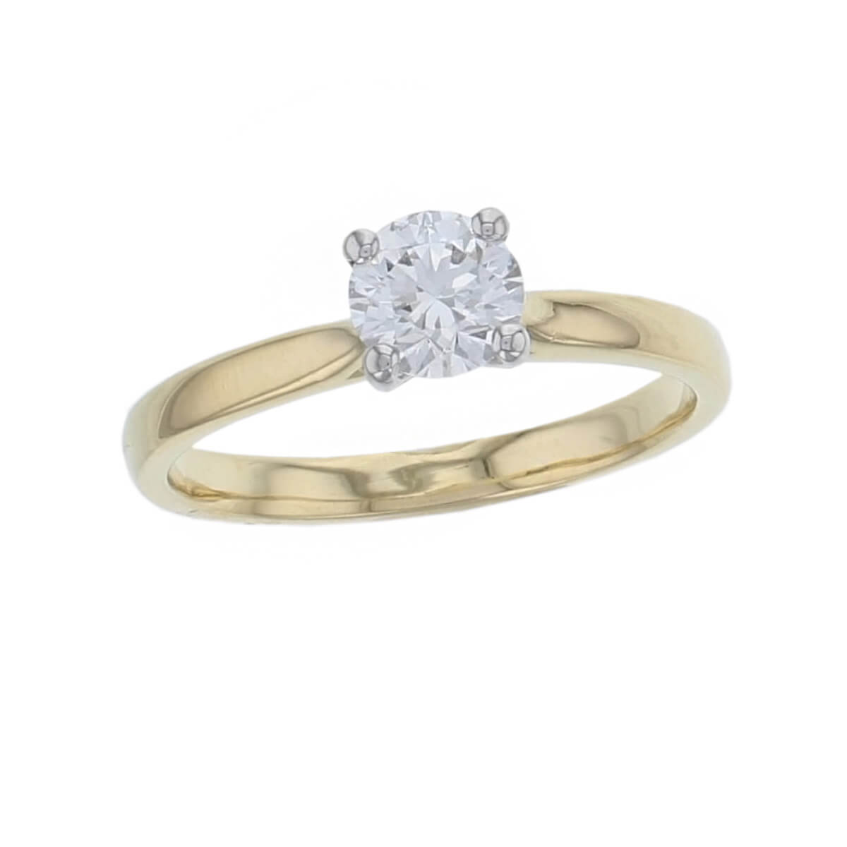 0.05ct Round Brilliant Cut Diamond Solitaire Engagement Ring In 9ct Yellow Gold